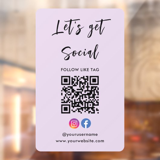 Herstellen einer Verbindung mit US Instagram Faceb Fensteraufkleber (Blatt 2)