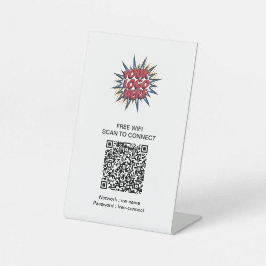 Herstellen einer Verbindung zum QR-Geschäftslogo v Sockelschild (Vorderseite)