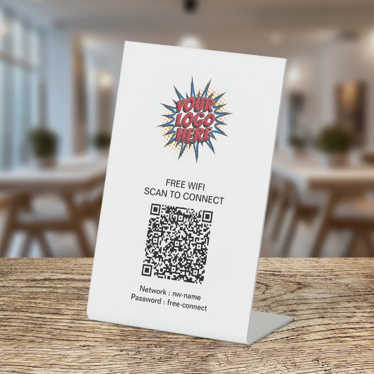 Herstellen einer Verbindung zum QR-Geschäftslogo v Sockelschild