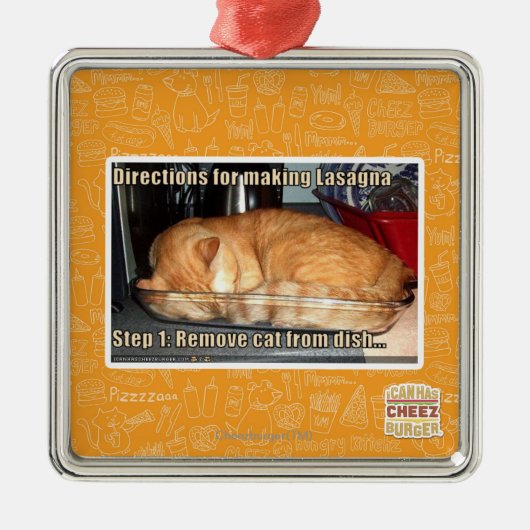 Herstellung der Lasagne Silbernes Ornament (Vorne)