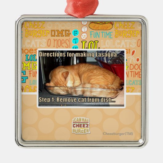 Herstellung der Lasagne Silbernes Ornament (Vorne)