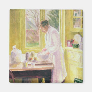 Herstellung des Apfelkuchens Magnet