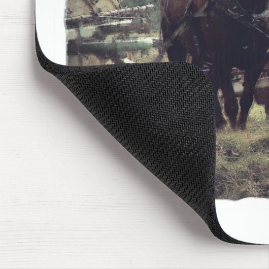 Herstellung des Heus mit Pferden Mousepad (Ecke)