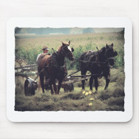 Herstellung des Heus mit Pferden Mousepad (Vorne)