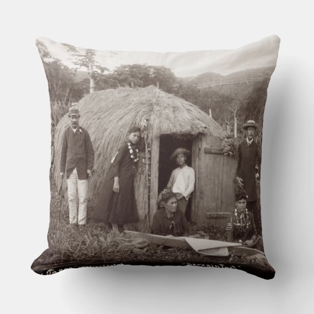 Herstellung Tappa, ein gebürtiger Stoff, c.1875 Kissen (Vorderseite)