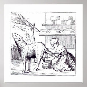 Herstellung von Käse in der Schweiz nach einem Wol Poster