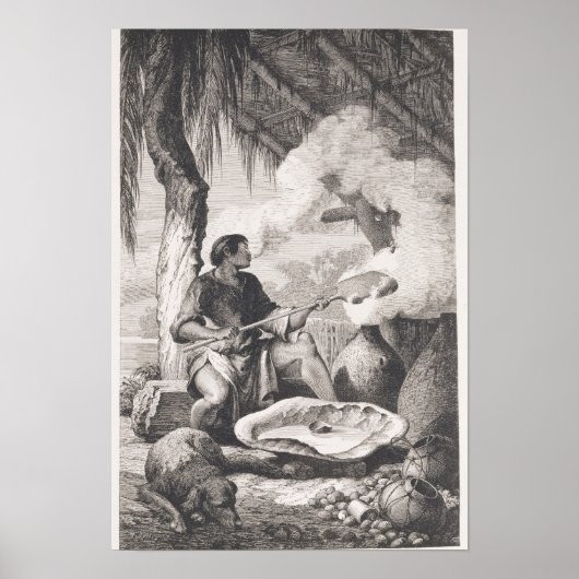 Herstellung von Kautschuk in Indien Poster (Vorne)