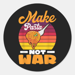 Herstellung von Pasta statt Krieg I Mac & amp; Käs Runder Aufkleber