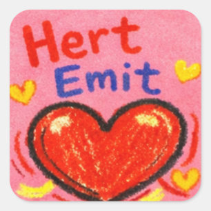 Hert Emit Buntstift Herz Aufkleber