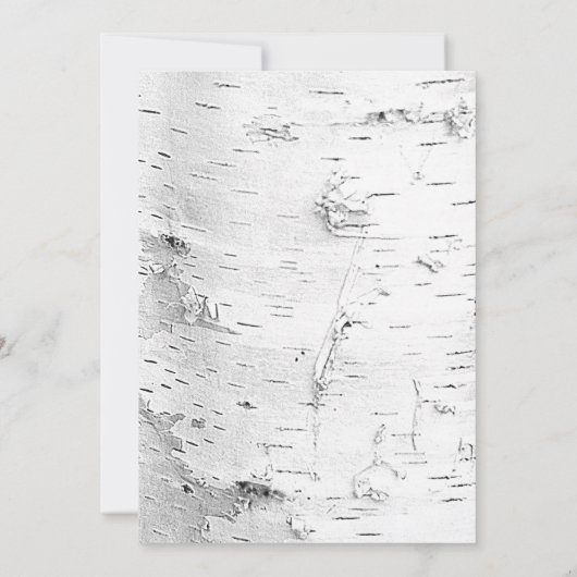 Herts Birch Tree Bark Rustikale Hochzeitseinladung Einladung (Rückseite)