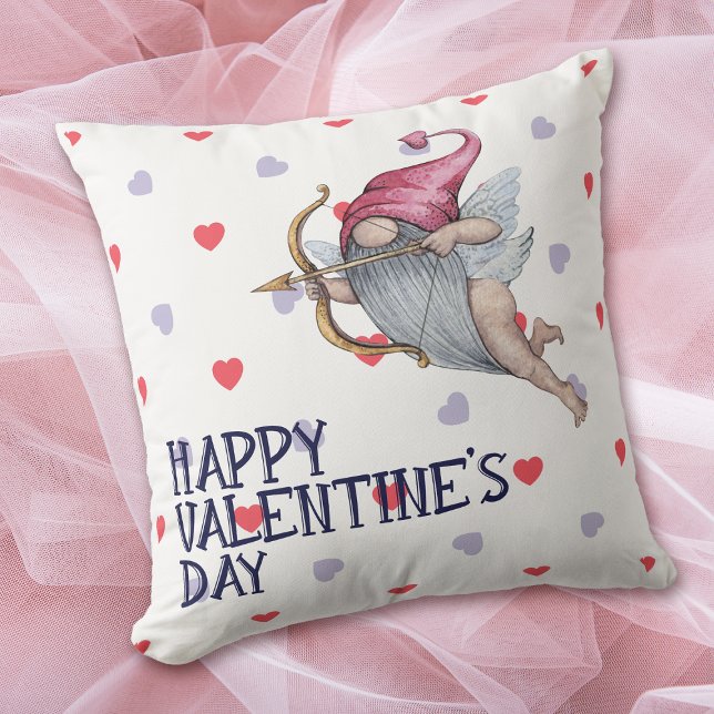 Herts Funny Valentine Cupid Gnome Kissen (Von Creator hochgeladen)