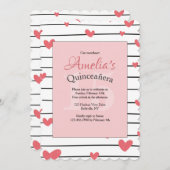 Herts Galore Quinceañera Einladung (Vorne/Hinten)