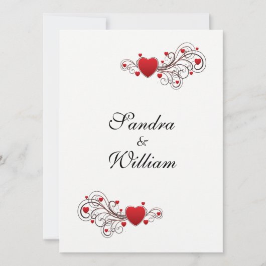 Herts Hochzeitseinladung Einladung (Rückseite)