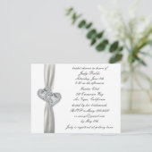 Herts White Wedding Bridal Einladungen (Stehend Vorderseite)