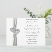 Herts White Wedding Einladung (Stehend Vorderseite)