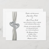 Herts White Wedding Einladung (Vorne/Hinten)