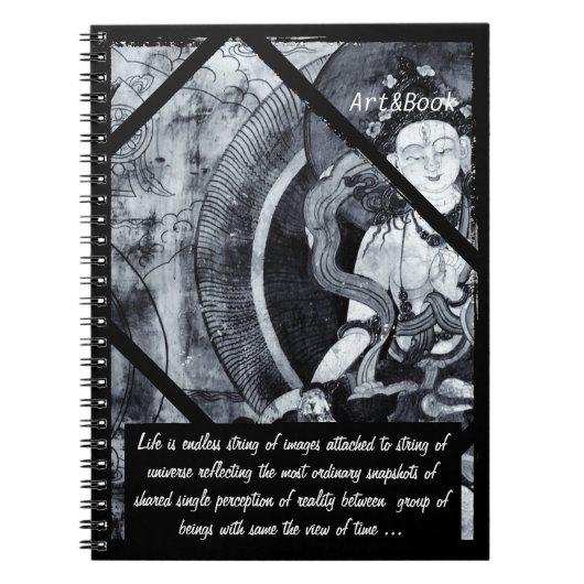 Heruka Buddha no.3 - Tibet, Art in BW (Notebook) Notizblock (Vorderseite)