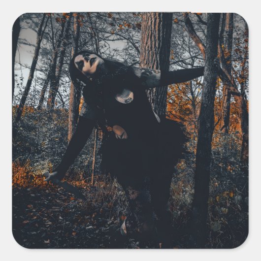 Herumalbern im Wald Quadratischer Aufkleber (Vorderseite)