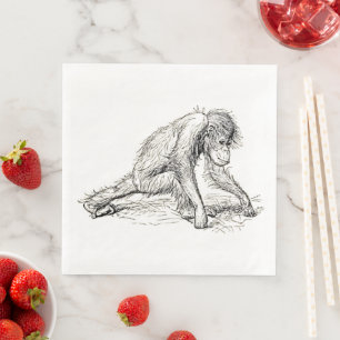 Herumhängen - Junger Gorillamännlicher Affe Serviette