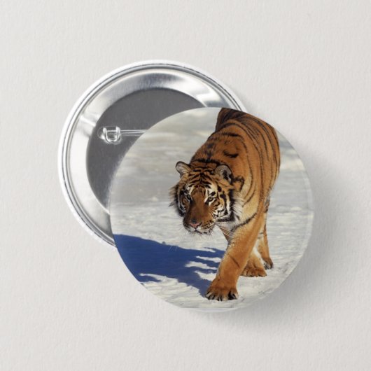 Herumstreichender Tiger Button (Vorne & Hinten)