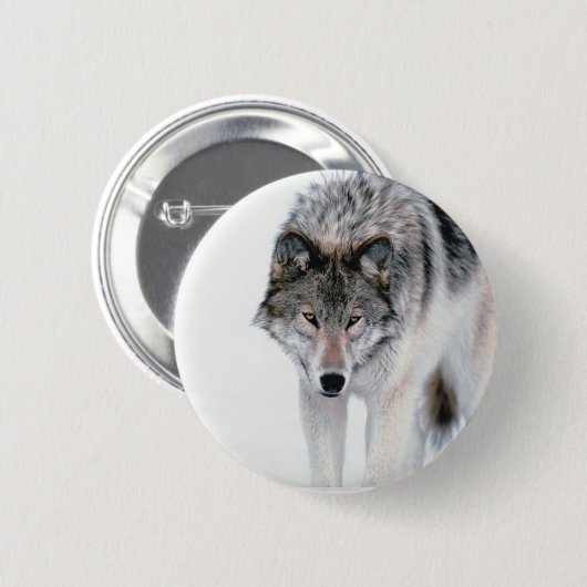 Herumstreichender Wolf Button (Vorne & Hinten)