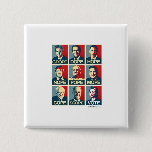 Herumtasten-Schmieren-Hoffnung Nope Papst Mope Button (Vorderseite)