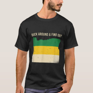 Herumtoben in Oregon Karte Lustiges Wildtier-Abent T-Shirt