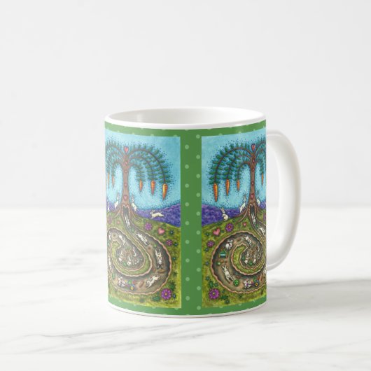 HERUNTER DEM RABBIT-HOLE, CARROT WILLOW BAUM FOLK KAFFEETASSE (VorderseiteRechts)