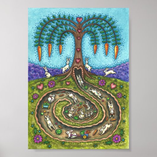 HERUNTER DEM RABBIT-HOLE, CARROT WILLOW BAUM FOLK  POSTER (Vorne)