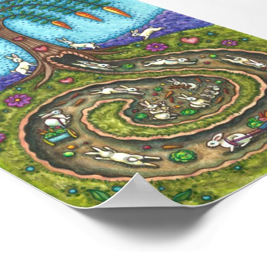 HERUNTER DEM RABBIT-HOLE, CARROT WILLOW BAUM FOLK POSTER (Ecke)