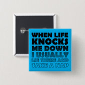 Heruntergeklopft Nickerchen Funny Button Abzeichen (Vorne & Hinten)