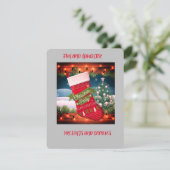 Herunterladbare ChrIstmas Strumpf Einladung (Stehend Vorderseite)