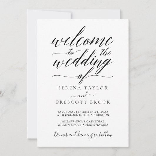 Herunterladbare Minimal-Kalligrafie-Skripte Hochze Einladung (Vorderseite)