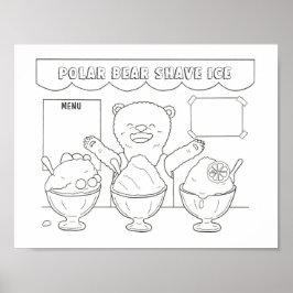 Herunterladbare Polar Bären Shave Ice Kids Colour Poster