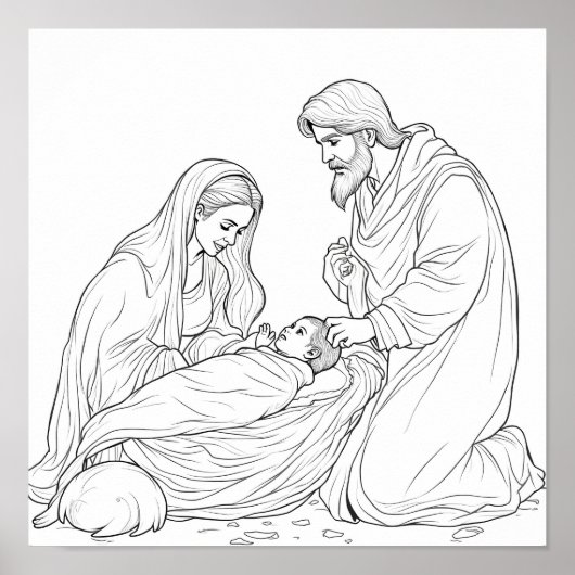 Herunterladbare Weihnachtsszene Poster (Vorne)