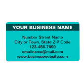 Hervorhebung des Firmennamens auf Aquamarinem, grü (Vorne)