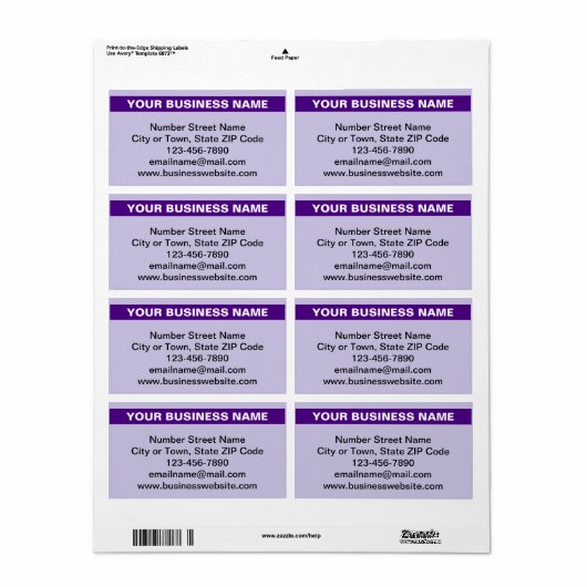 Hervorhebung des Firmennamens auf der Lila Versand (Vorne)