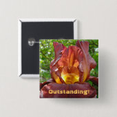 Hervorragend! Schaltfläche Iris Blume Lehrer Button (Vorne & Hinten)