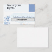 Hervorragende akademische Leistung mit Studyprofy Visitenkarte (Vorne/Hinten)