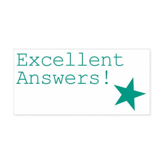 "Hervorragende Antworten!" Briefmarke aus Kautschu Permastempel (Design)