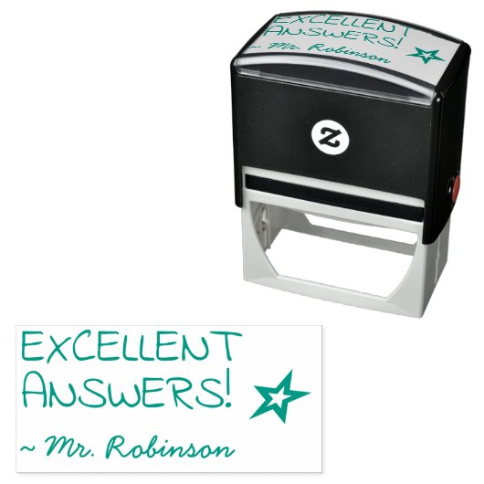 "HERVORRAGENDE ANTWORTEN!" Lehrerin Rubber Briefma Permastempel (Beispiel)