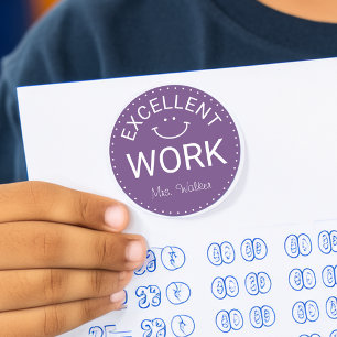 Hervorragende Arbeit Personalisierte Lehrkräfte Runder Aufkleber