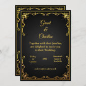 Hervorragende Einladung zur Hochzeit, Gold und Sch (Vorne/Hinten)