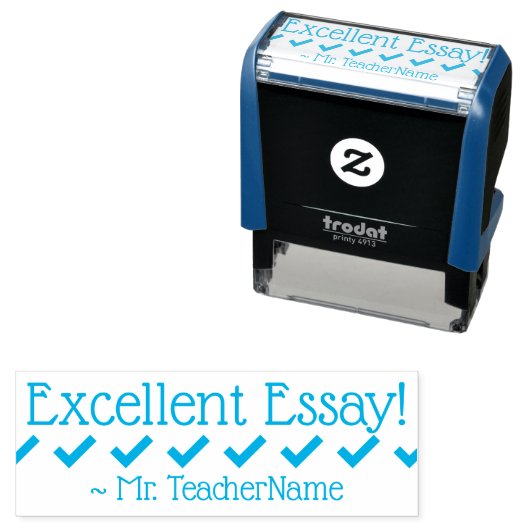 "Hervorragende Essay!" Tutor-Feedback-Rubber-Brief Permastempel (Beispiel)