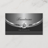 Hervorragende silberfarbene, dunkelgraue Diamanten Visitenkarte (Vorderseite)