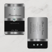 Hervorragende Silver Black Sparkling Diamonds Mode Visitenkarte (Vorne/Hinten)