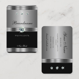 Hervorragende Silver Black Sparkling Diamonds Mode Visitenkarte