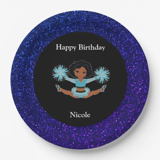 Hervorragende Sparkle-Papierplatte "Happy Birthday Pappteller (Vorderseite)