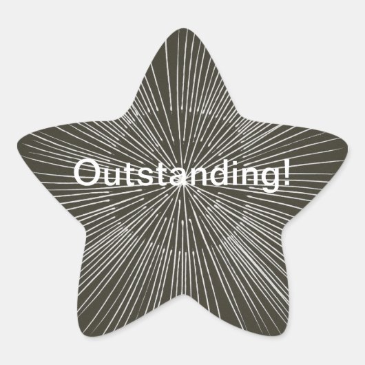 Hervorragende weiße Pulsationslinien, schwarze Auf Stern-Aufkleber (Vorderseite)