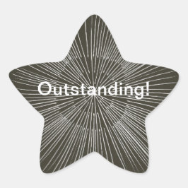 Hervorragende weiße Pulsationslinien, schwarze Auf Stern-Aufkleber